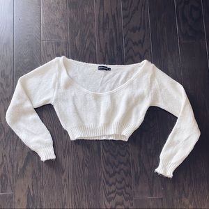 PRETTY LITTLE THING White Cropped Sweater